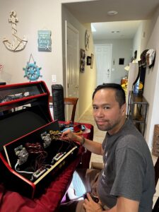 Ken building a tabletop arcade